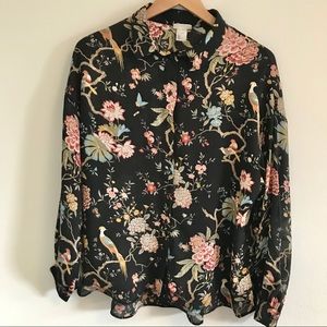 LAST CHANCE! GP&J Baker / H&M floral bird blouse